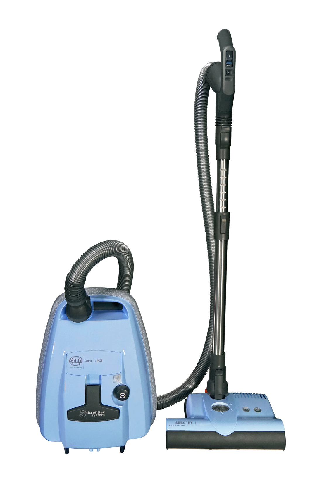 SEBO 91698AM K3 Premium Canister Vacuum w/ ET-1 Powerhead and Parquet Brush (Blue)