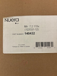 Nuera Air Beam Electrolux Central Vacuum Motor 140432 122031-12 115 volt