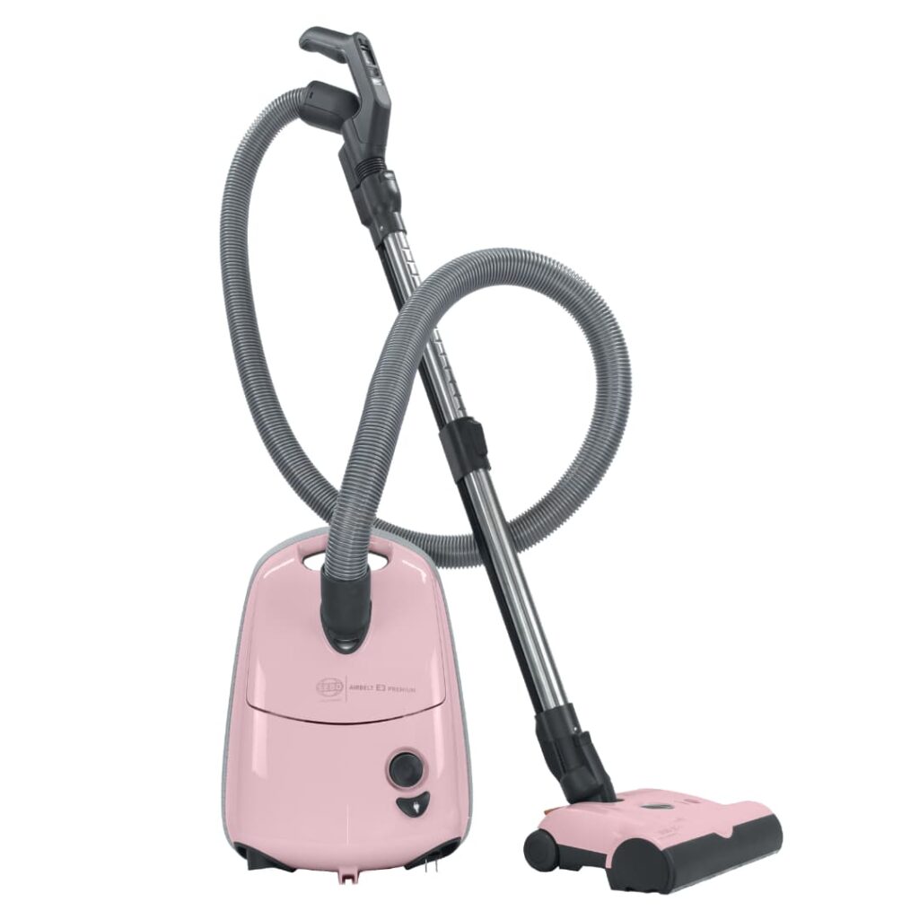 Sebo AIRBELT E3 Premium w/ET1 Powerhead & Parquet Brush Canister Vacuum Color Pink