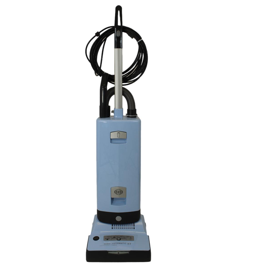 SEBO Automatic X7 Premium Upright Vacuum Cleaner With Hose On Board Color Baby Blue